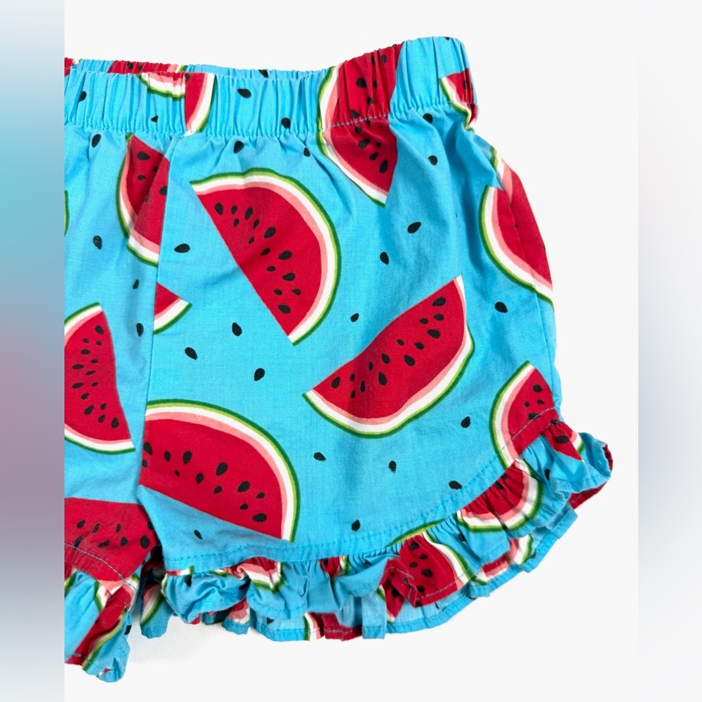 KELLYS KIDS Girls Ruffle Shorts Size 2 Watermelon Print‎ Summer Playful - Picture 4 of 6